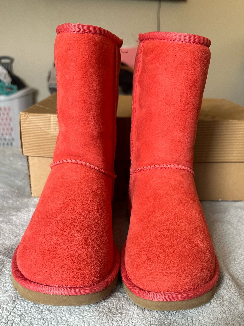 UGG Red Suede Classic Short Winter Boots